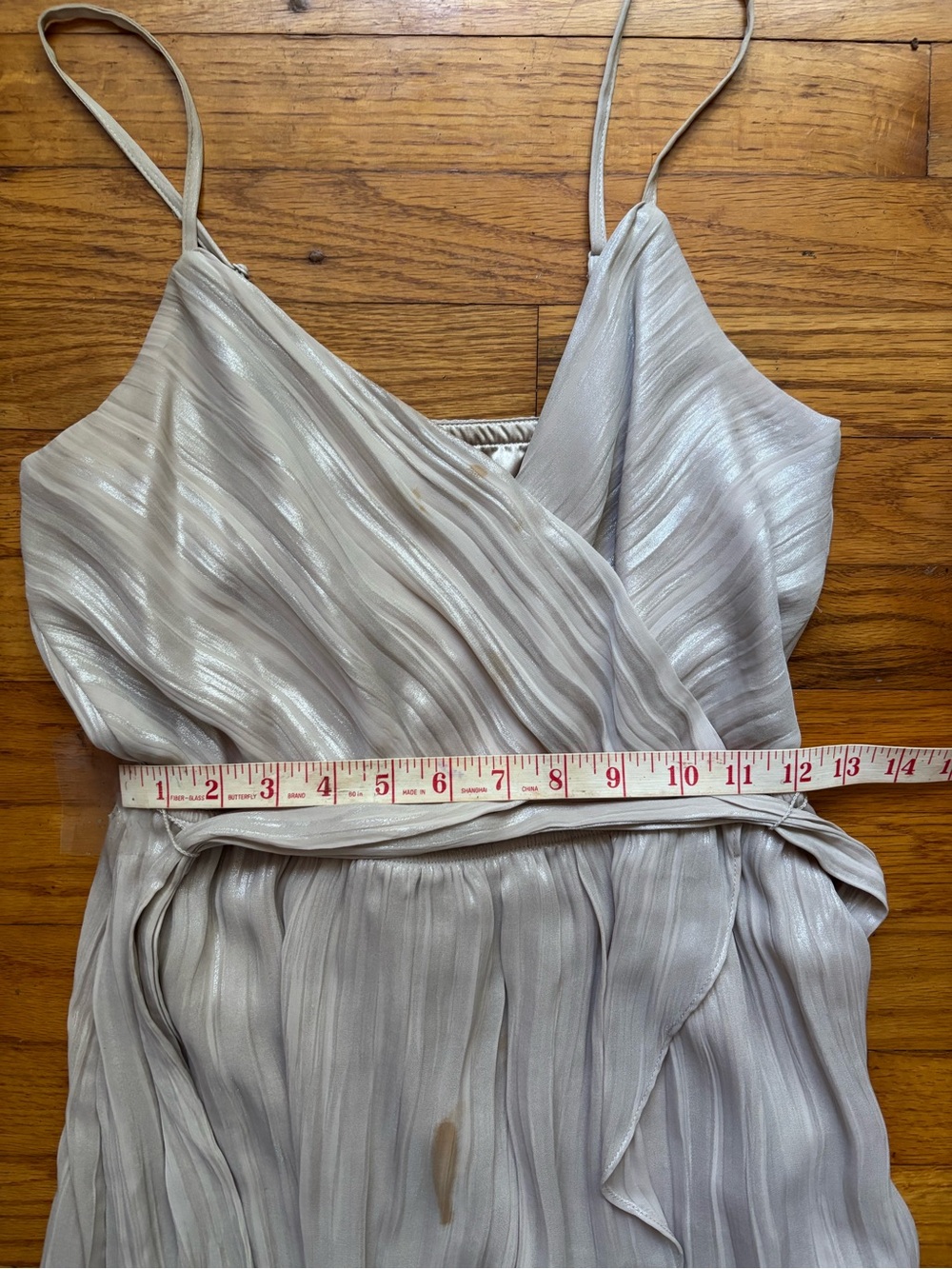 Express Champagne Pleated High Low Satin Dress Size S - Picture 10 of 10